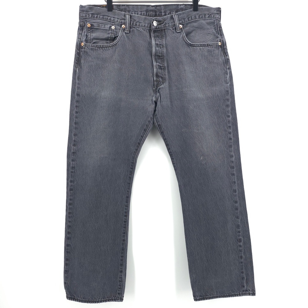 Levis Mens Jeans 501 Original Fit 38x30 Gray Straight Leg Denim Classic‎